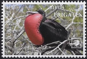 Stamp, Magnificent Frigatebird (Fregata magnificens), Niuafo'ou,  , Birds