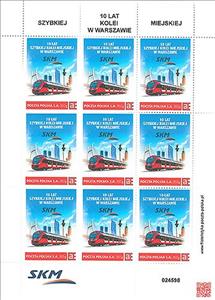 Mini Sheet, 10 years of Szybka Kolej Miejska in Warsaw, Personalized and Private Mail Stamps,  , Railways