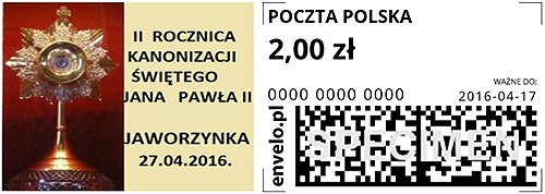 Stamp, 2nd anniversary of the canonization of John Paul II, Personalized and Private Mail Stamps,  , Anniversaries and Jubilees