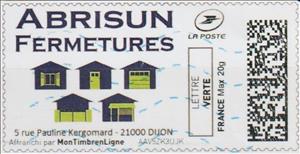 Stamp, Abrisun Fermetures, Personalized and Private Mail Stamps,  , Building Industry, Buildings