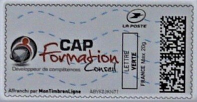 Stamp, CAP Formation Conseil, Personalized and Private Mail Stamps,  , Education, Logos