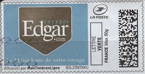 Stamp, Edgar Voyages, Personalized and Private Mail Stamps,  , Tourism