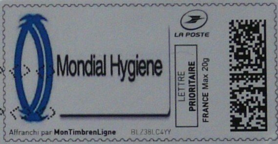 Stamp, Mondial Hygiene, Personalized and Private Mail Stamps,  