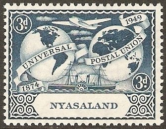 Stamp, Plane, Ship and Globe, British colonies and territories,  , UPU, Aviation, Aircrafts