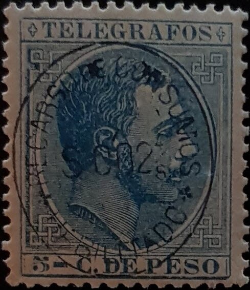 Telegraph stamp - surcharged in black