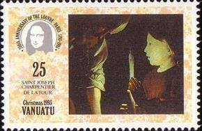 Stamp, St. Joseph as a Carpenter, Vanuatu,  , Christmas, Paintings