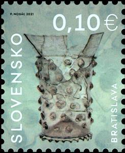 Stamp, 13th Century Glass Goblet, Bratislava, Slovakia,  , Glass and Earthenware