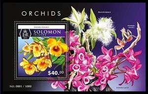 Souvenir Sheet, Dendrobium fimbriatum, Solomon Islands,  , Orchids, Plants (Flora)