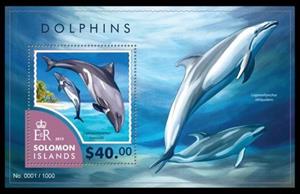 Souvenir Sheet, The Heaviside's Dolphin (Cephalorhynchus heavisidii), Solomon Islands,  , Dolphins, Sea Life