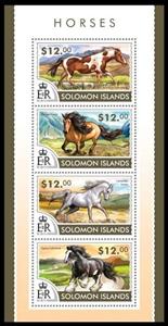 Mini Sheet, Various Horses, Solomon Islands,  , Animals (Fauna), Horses