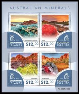 Mini Sheet, Various Minerals, Solomon Islands,  , Minerals