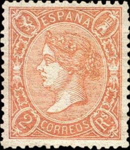 Stamp, Queen Isabel II, Spain,  , Famous People, Heads of State, Лев, Queens, Royalty, Stylized Animals, Towers, Women