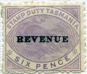 Stamp, Duck-billed Platypus Overprinted REVENUE, Tasmania,  , Animals (Fauna), Mammals