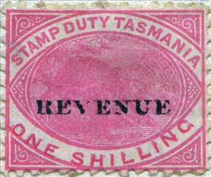 Stamp, Duck-billed Platypus Overprinted REVENUE, Tasmania,  , Animals (Fauna), Mammals