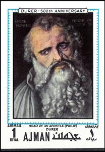 Stamp, Apostle Philip, Ajman,  , Apostles, Paintings