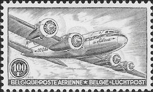 Stamp, Douglas DC 4, Belgium,  , Aircraft, Aviation