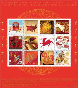 Souvenir Sheet, Year of the Ox 2021 : The Chinese Zodiac Cycle, Canada,  , Chinese New Year, Chinese Zodiac