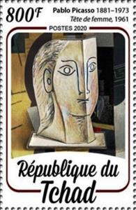 Stamp, “Head of a Woman”, 1961, Chad,  , Painters, Paintings
