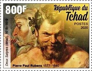 Stamp, “Two Satyrs” (detail), 1618–1619, Chad,  , Paintings