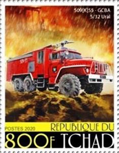 Stamp, 509[K]55 – GCBA 5/32 Ural, Chad,  , Fire-brigade