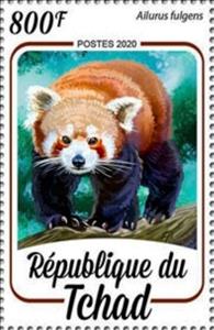 Stamp, Ailurus fulgens, Chad,  , Animals (Fauna)