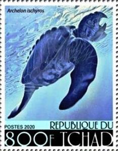 Stamp, Archelon ischyros, Chad,  , Prehistorical Animals