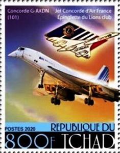 Stamp, Concorde G-AXDN (101), Chad,  , Aircraft
