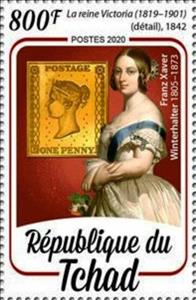 Stamp, Franz Xaver Winterhalter 1805–1873 “Queen Victoria", Chad,  , Stamps