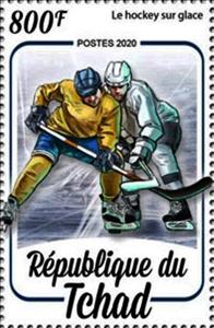 Stamp, Ice Hockey, Chad,  , Ice-hockey, Sports