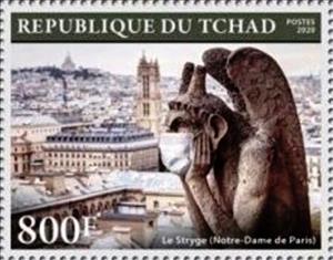 Stamp, Le Stryge (Notre Dame de Paris), Chad,  , Diseases, Monuments