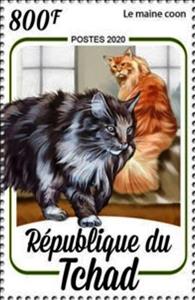 Stamp, Maine Coon, Chad,  , Animals (Fauna), Cats