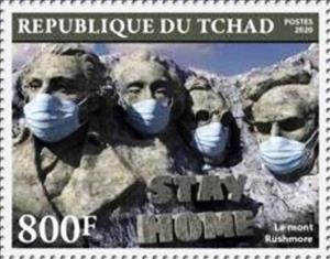 Stamp, Mount Rushmore, Chad,  , Diseases, Monuments