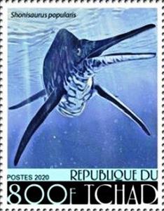 Stamp, Shonisaurus popularis, Chad,  , Prehistorical Animals