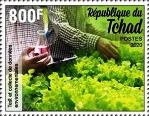 Stamp, Testing and collecting environmental data, Chad,  , Plants (Flora)