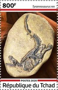 Stamp, Tyrannosaurus rex, Chad,  , Fossils