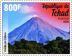 Stamp, Volcán de Colima, Chad,  , Volcanos