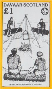 Stamp, 75th Anniversary Of Scouting, Cinderellas,  , Scouting