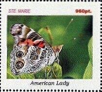 Stamp, Butterflies, Cinderellas,  , Butterflies, Insects