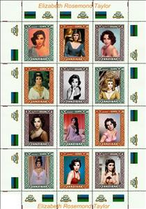 Mini Sheet, Elizabeth Rosemond Taylor, Cinderellas,  , Actors, Famous People, Photographs, Women