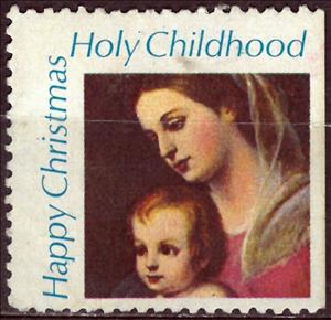 Stamp, Happy Christmas Holy Childhood, Cinderellas,  , Christmas