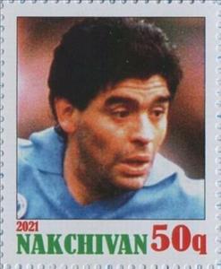 Stamp, In memort of great football player Diego Maradona, Cinderellas,  , Famous People, Football (Soccer), Men
