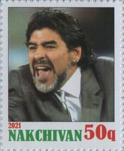 Stamp, In memort of great football player Diego Maradona, Cinderellas,  , Famous People, Football (Soccer), Men