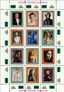 Mini Sheet, Jennifer Shrader Lawrence, Cinderellas,  , Actors, Famous People, Photographs, Women