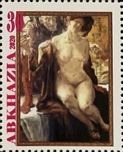 Stamp, Lovis Gorinth, German, Cinderellas,  , Nudes, Paintings, Women