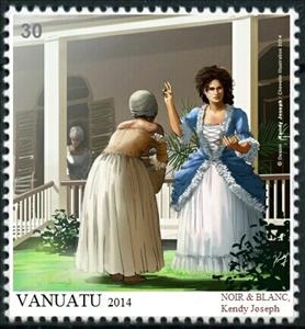 Stamp, Noir & Blanc, Kendy Joseph, Cinderellas,  , Illustrators, People, Women