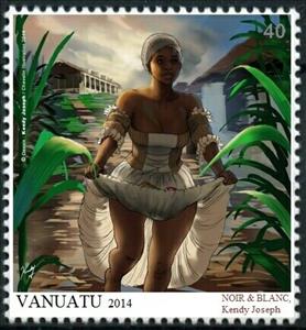 Stamp, Noir & Blanc, Kendy Joseph, Cinderellas,  , Illustrators, People, Women