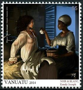 Stamp, Noir & Blanc, Kendy Joseph, Cinderellas,  , Illustrators, Men, People, Women