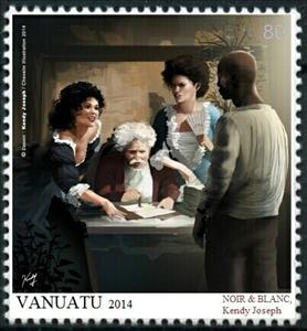 Stamp, Noir & Blanc, Kendy Joseph, Cinderellas,  , Illustrators, Men, People, Women