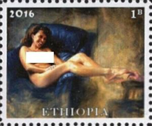 Stamp, Nudes, Cinderellas,  , Illustrators, Nudes, Women