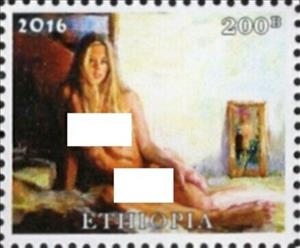 Stamp, Nudes, Cinderellas,  , Illustrators, Nudes, Women